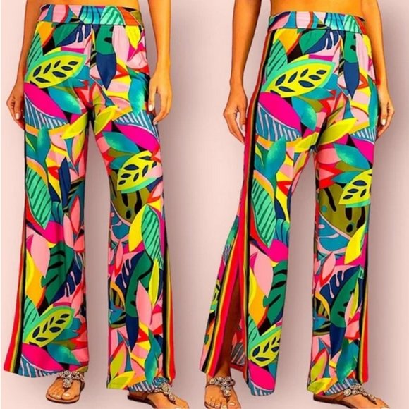 Trina Turk Rainforest Cover Up Swim Pants Size L NWT - Picture 2 of 8